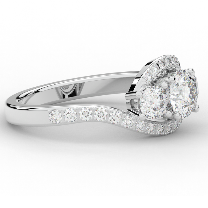 1.65CT.TW ROUND LAB DIAMOND TWIST HALO ENGAGEMENT RING - Nazarelle