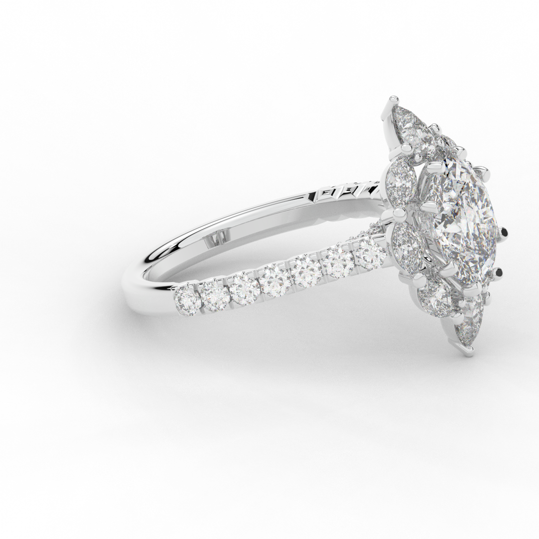 2.75CT.TW OVAL LAB DIAMOND HALO ENGAGEMENT RING - Nazarelle