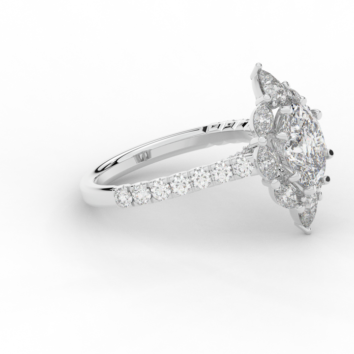 2.75CT.TW OVAL LAB DIAMOND HALO ENGAGEMENT RING - Nazarelle