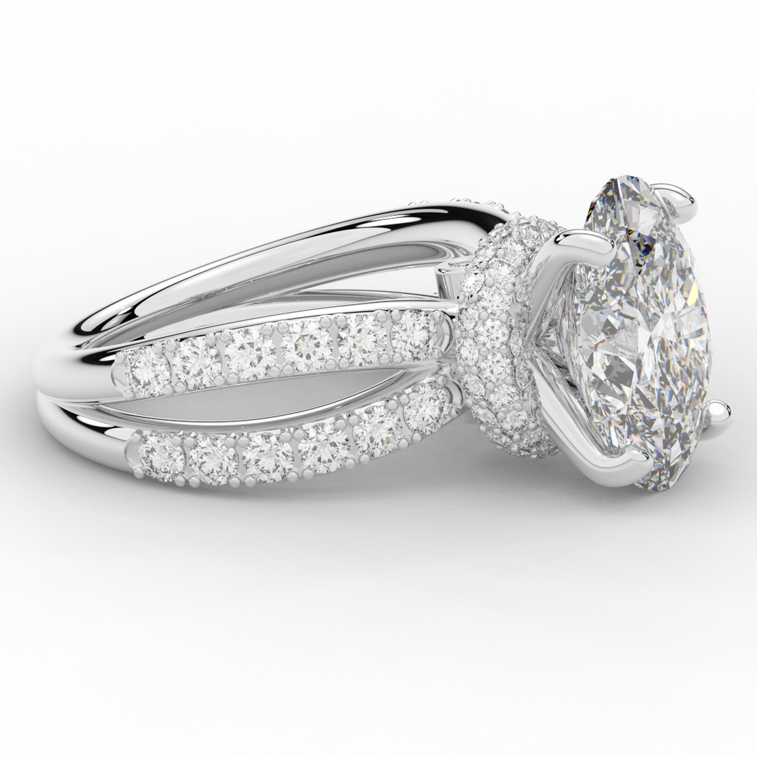 6.25CT.TW OVAL LAB DIAMOND ENGAGEMENT RING - Nazarelle