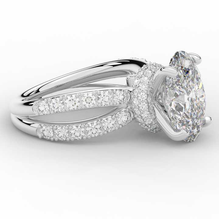 6.25CT.TW OVAL LAB DIAMOND ENGAGEMENT RING - Nazarelle