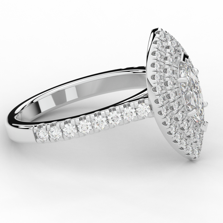 1.00CT.TW MARQUISE LAB DIAMOND HALO ENGAGEMENT RING - Nazarelle