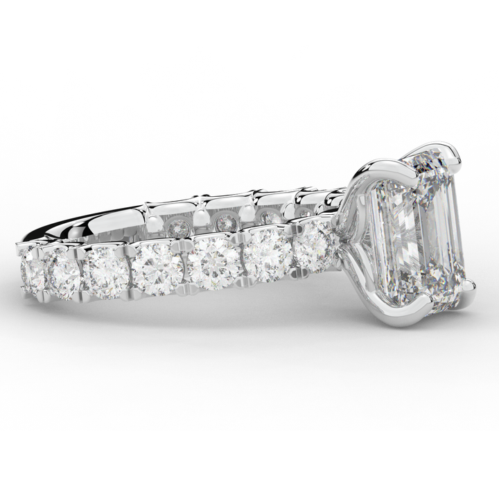 4.35CT.TW EMERALD CUT LAB DIAMOND ENGAGEMENT RING - Nazarelle