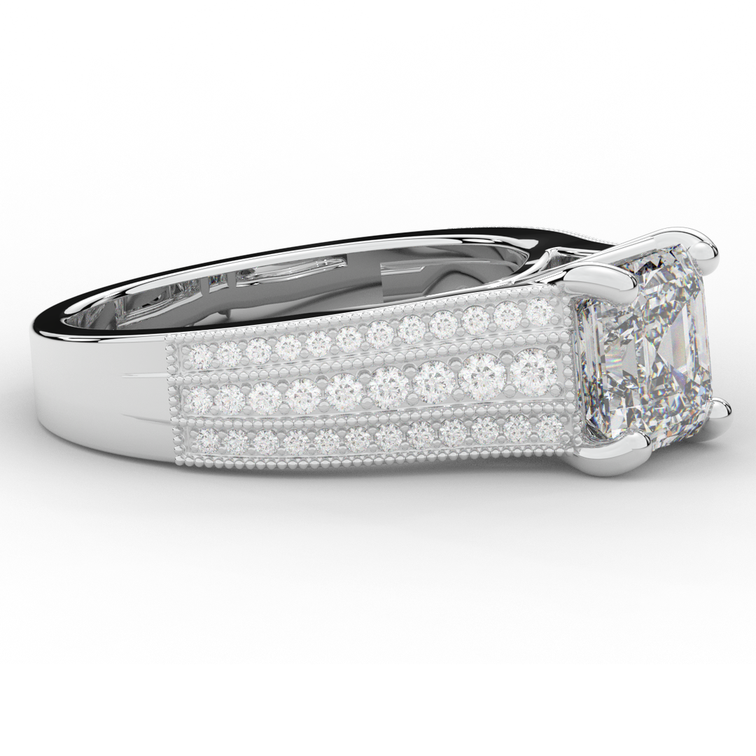 3.55CT.TW ASSCHER LAB DIAMOND ENGAGEMENT RING - Nazarelle