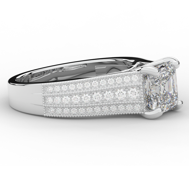 3.55CT.TW ASSCHER LAB DIAMOND ENGAGEMENT RING - Nazarelle
