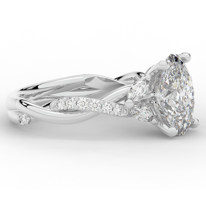 2.40CT.TW OVAL LAB DIAMOND TWIST ENGAGEMENT RING - Nazarelle