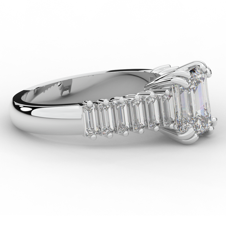 2.60CT.TW EMERALD CUT LAB DIAMOND ENGAGEMENT RING - Nazarelle