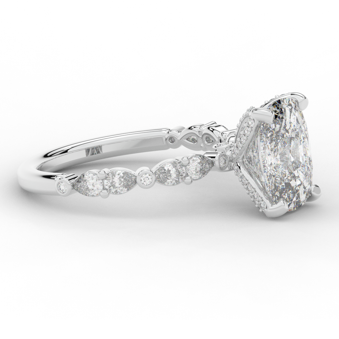 3.60CT.TW CUSHION LAB DIAMOND SOLITAIRE ENGAGEMENT RING - Nazarelle