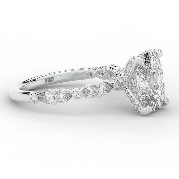 3.60CT.TW CUSHION LAB DIAMOND SOLITAIRE ENGAGEMENT RING - Nazarelle