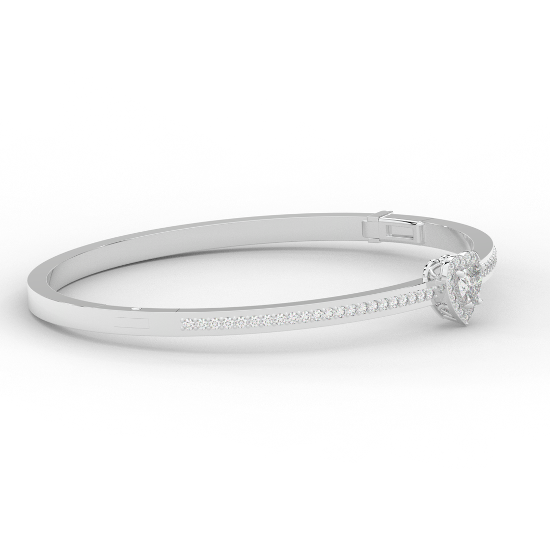 1.65CT.TW HEART AND ROUND LAB DIAMOND  BANGLE - Nazarelle
