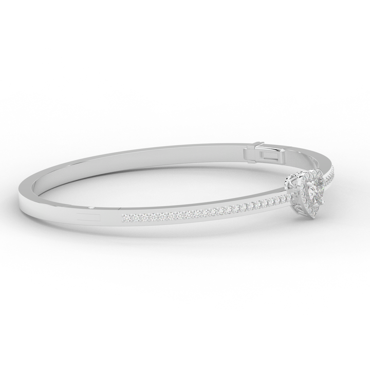 1.65CT.TW HEART AND ROUND LAB DIAMOND  BANGLE - Nazarelle