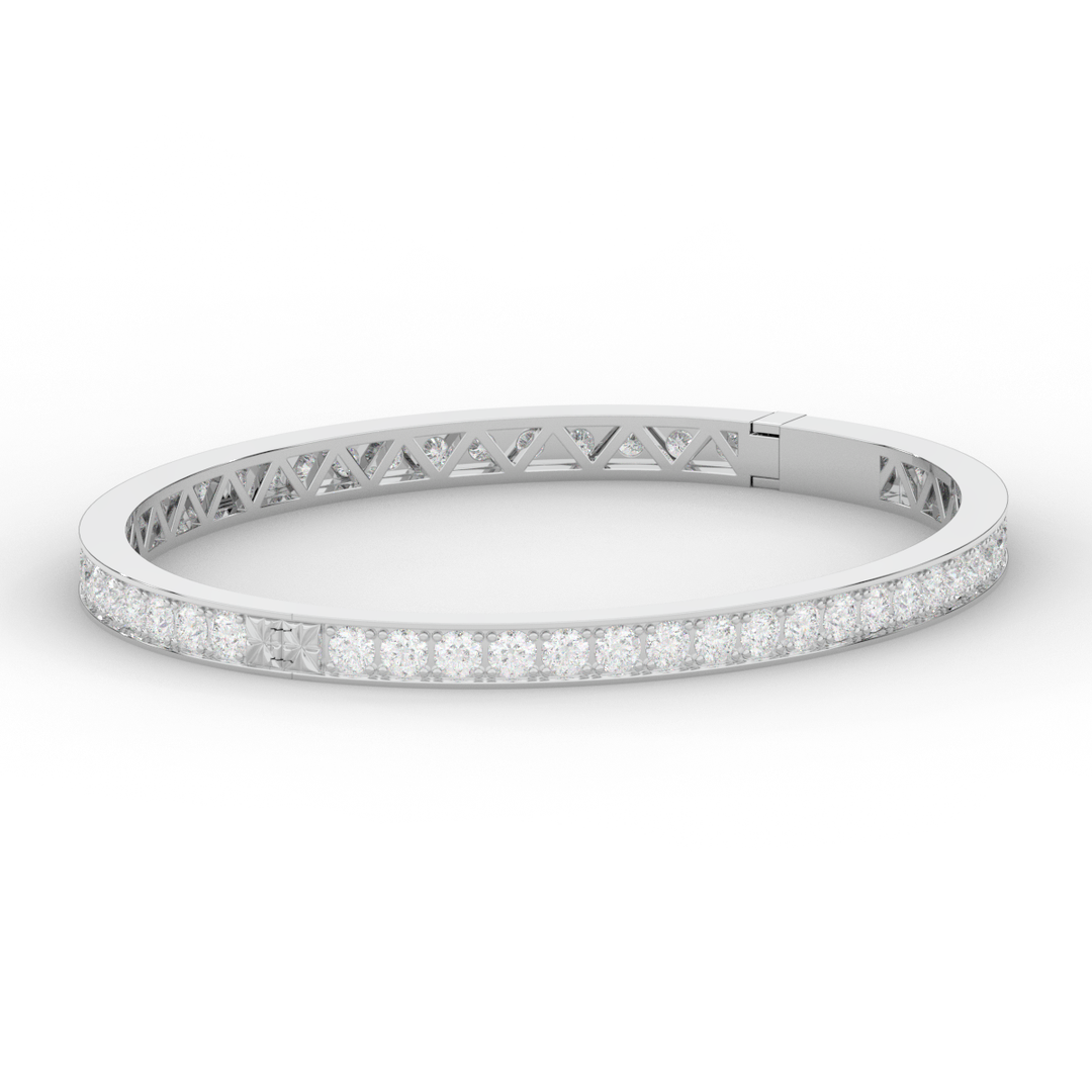 5.10CT.TW ROUND LAB DIAMOND BANGLE - Nazarelle