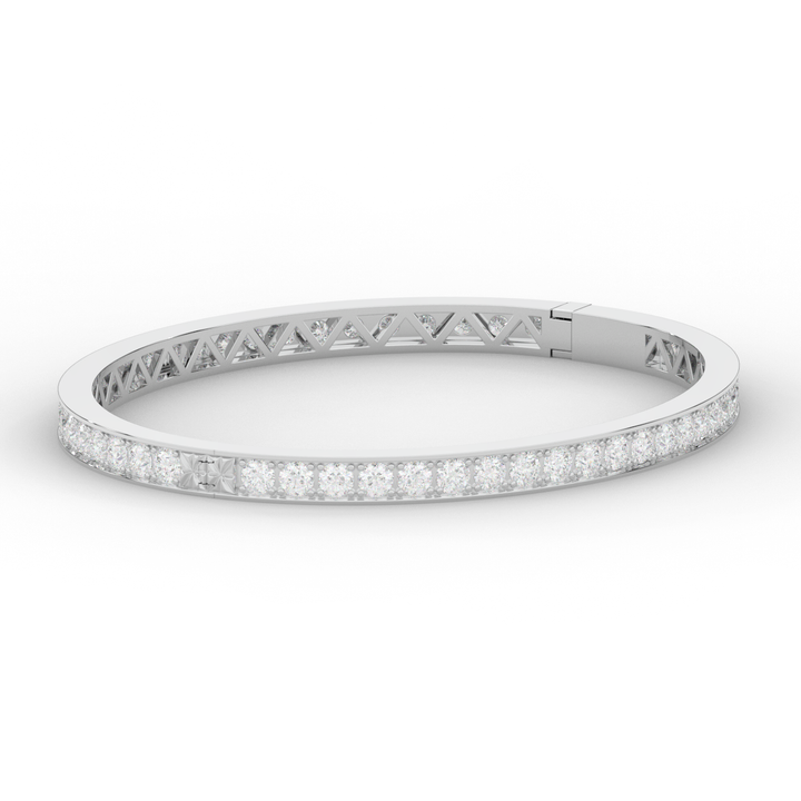 5.10CT.TW ROUND LAB DIAMOND BANGLE - Nazarelle