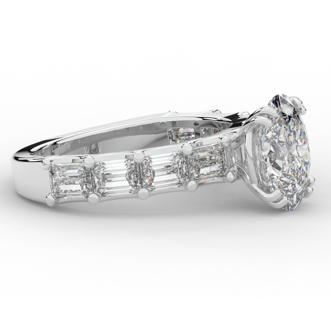 3.75CT.TW OVAL LAB DIAMOND SOLITAIRE ENGAGEMENT RING - Nazarelle