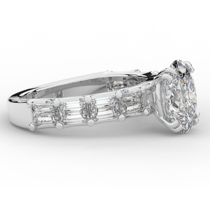 3.75CT.TW OVAL LAB DIAMOND SOLITAIRE ENGAGEMENT RING - Nazarelle