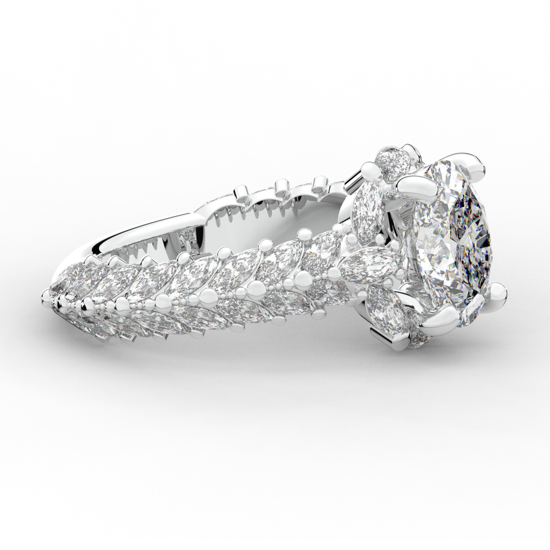 3.10CT.TW OVAL LAB DIAMOND HALO ENGAGEMENT RING - Nazarelle