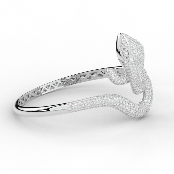 4.90CT.TW ROUND AND PEAR LAB DIAMOND SNAKE BANGLE - Nazarelle