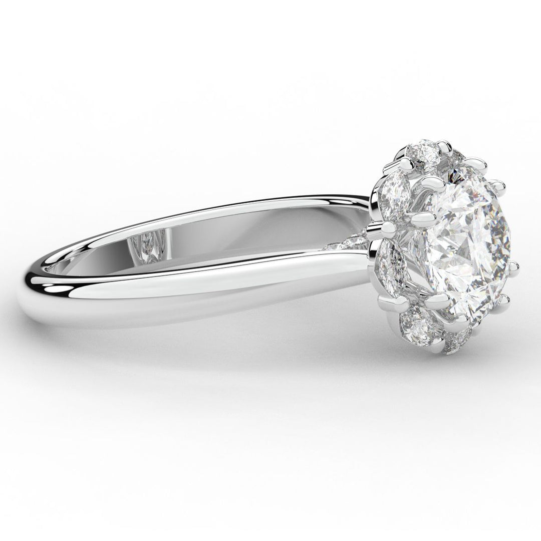 2.40CT.TW ROUND LAB DIAMOND HALO ENGAGEMENT RING - Nazarelle