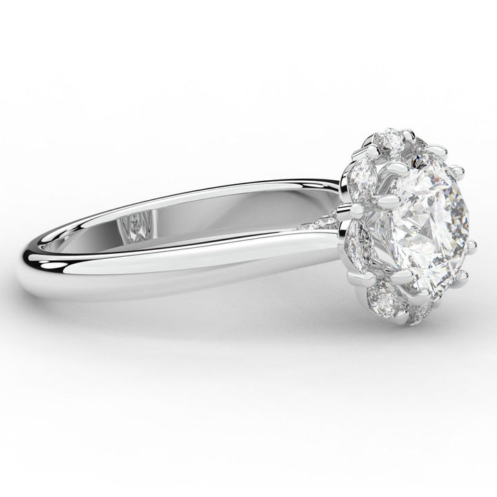 2.40CT.TW ROUND LAB DIAMOND HALO ENGAGEMENT RING - Nazarelle