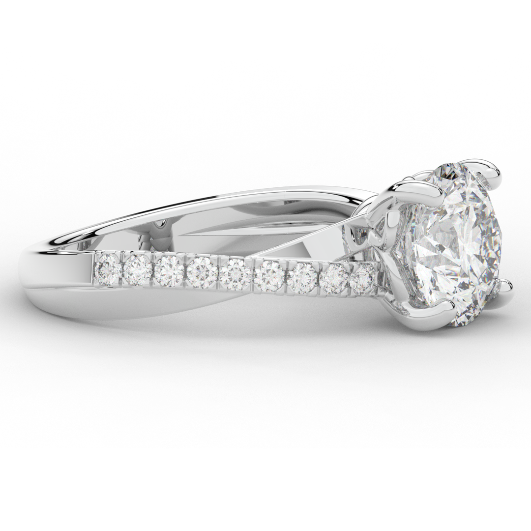 2.20CT.TW ROUND LAB DIAMOND TWISTBAND ENGAGEMENT RING - Nazarelle