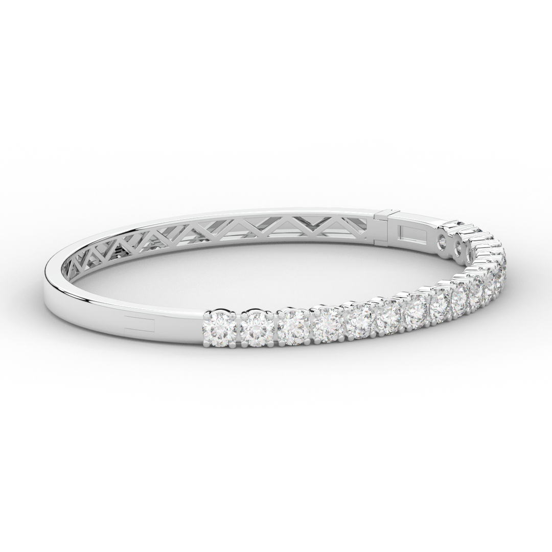 5.00CT.TW ROUND LAB DIAMOND BANGLE - Nazarelle