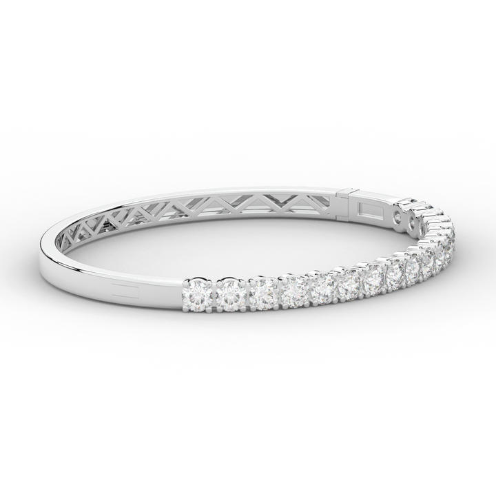 5.00CT.TW ROUND LAB DIAMOND BANGLE - Nazarelle