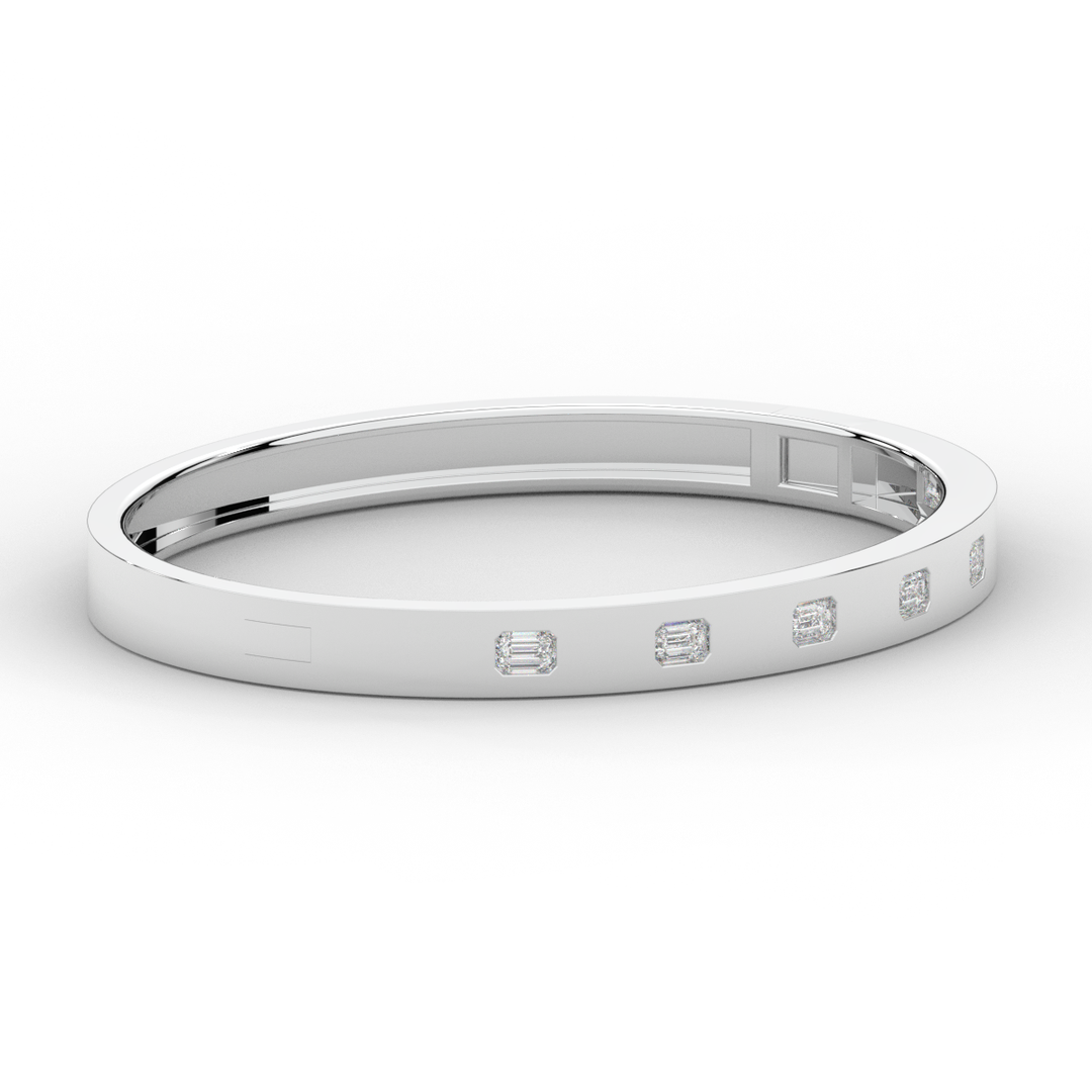 1.25CT.TW ROUND LAB DIAMOND BEZEL SET BANGLE - Nazarelle