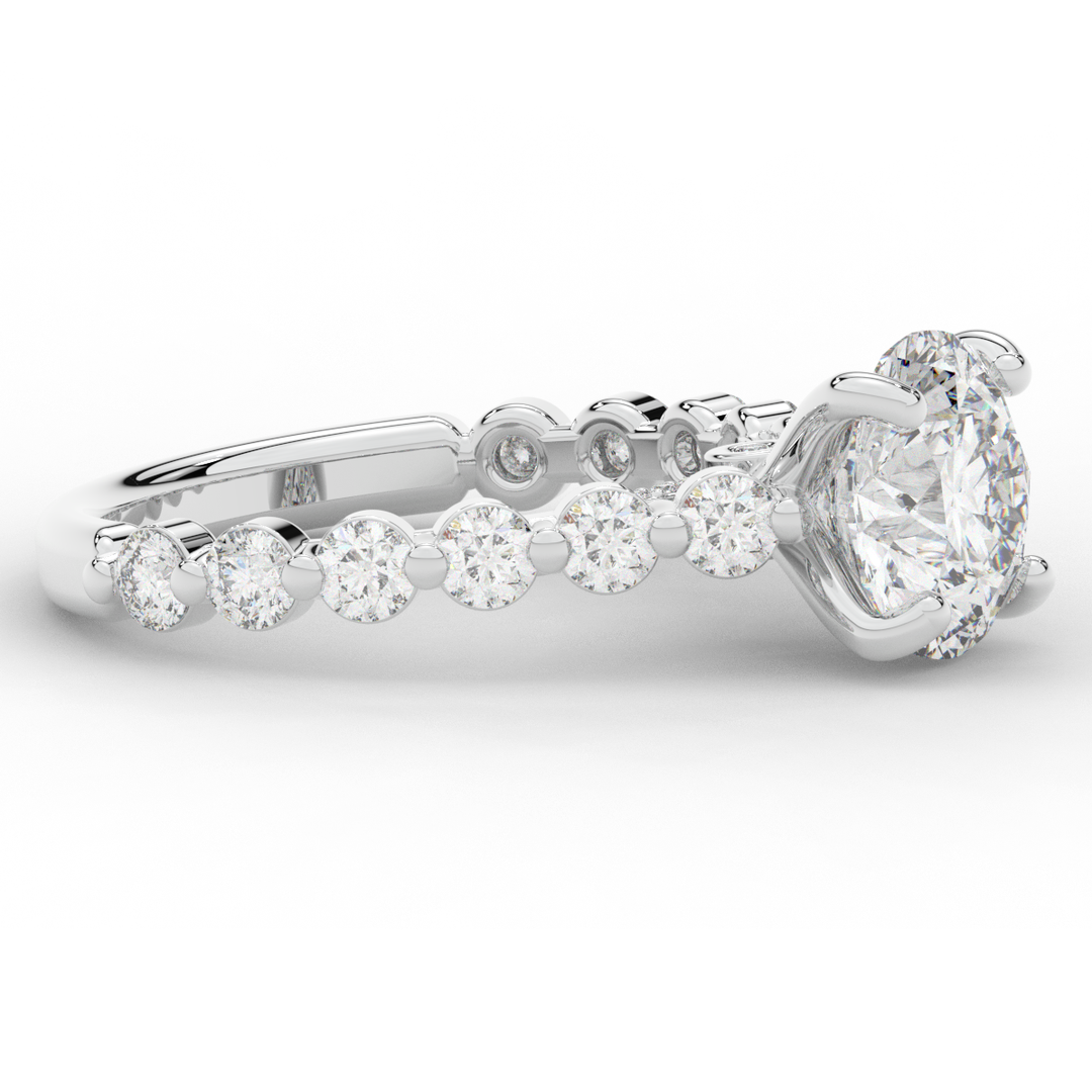 3.90CT.TW ROUND LAB DIAMOND ENGAGEMENT RING - Nazarelle