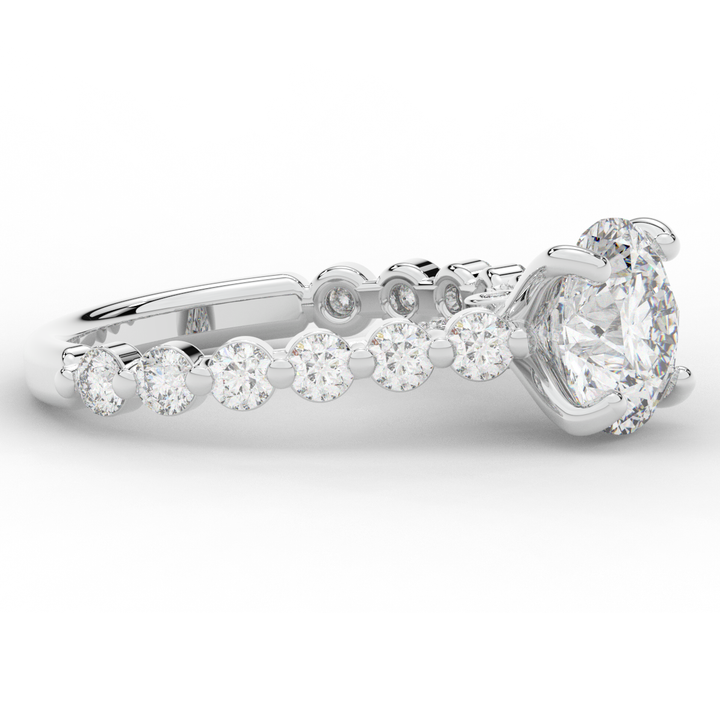 3.90CT.TW ROUND LAB DIAMOND ENGAGEMENT RING - Nazarelle