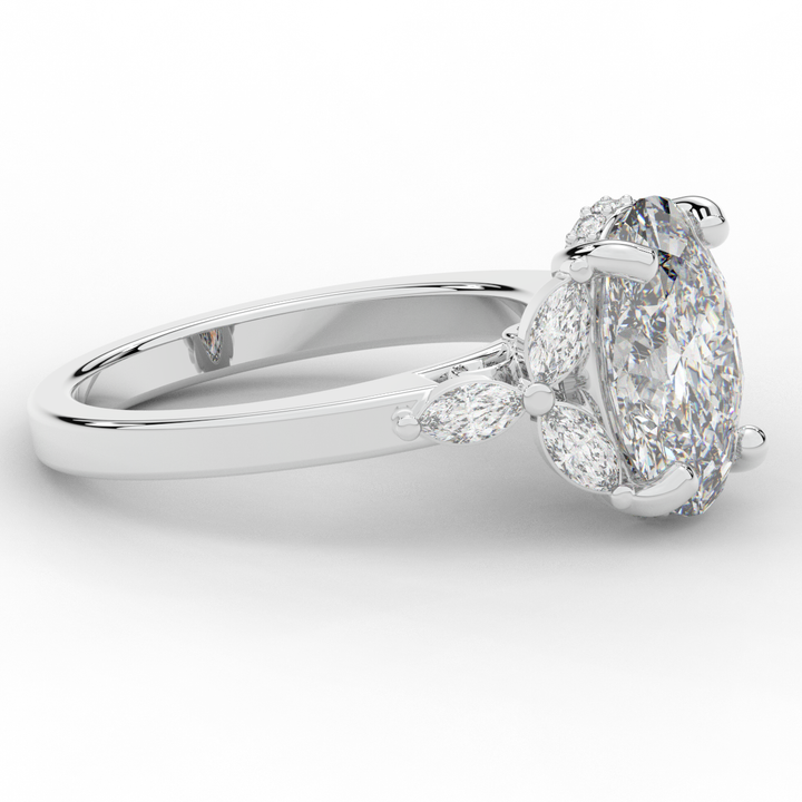 2.85CT.TW OVAL LAB DIAMOND ENGAGEMENT RING - Nazarelle