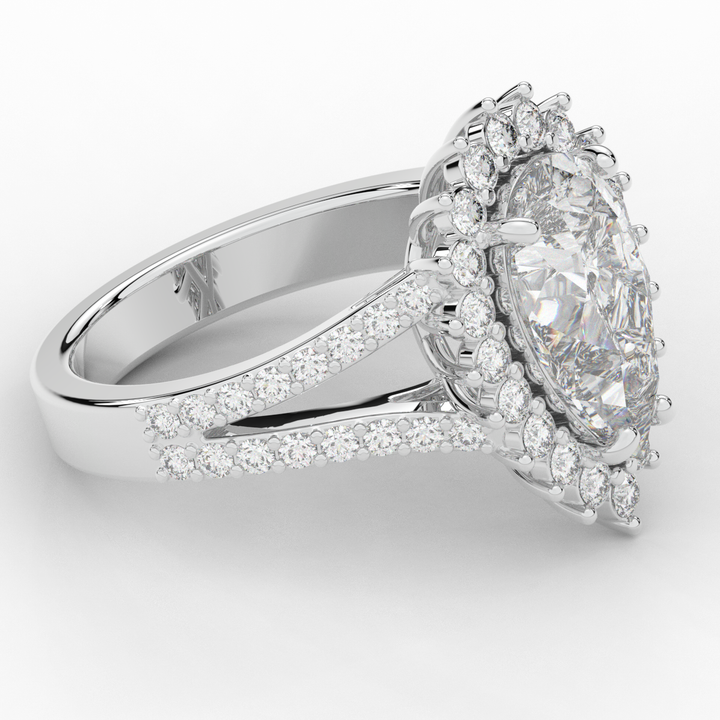 3.60CT.TW ROUND LAB DIAMOND ENGAGEMENT RING - Nazarelle