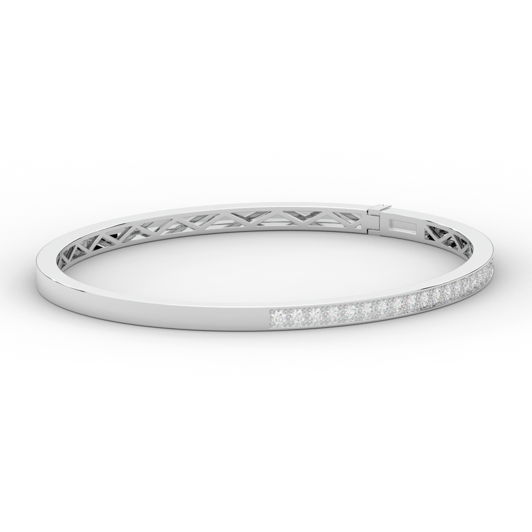 0.90CT.TW ROUND LAB DIAMOND BANGLE - Nazarelle