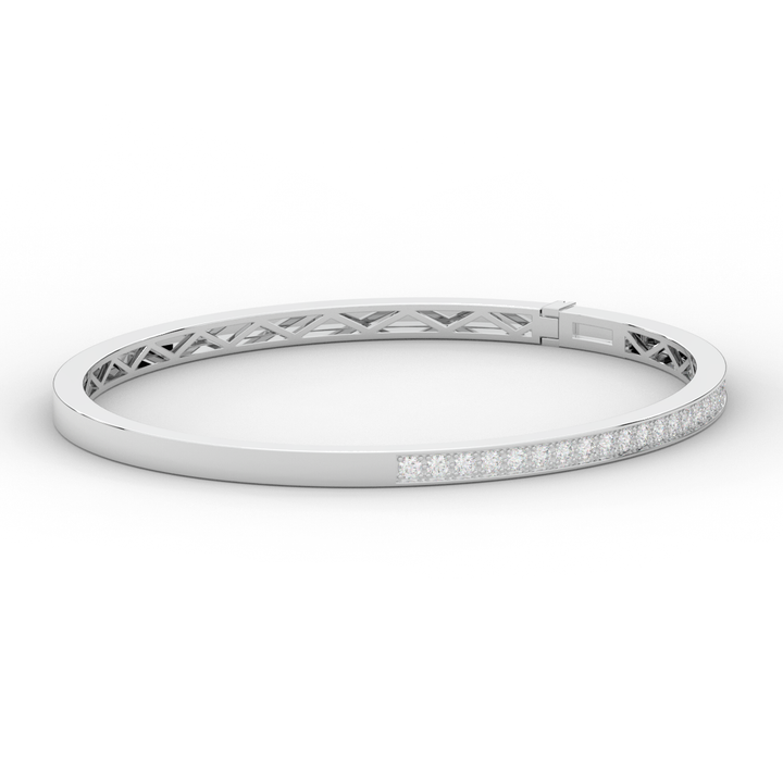 0.90CT.TW ROUND LAB DIAMOND BANGLE - Nazarelle