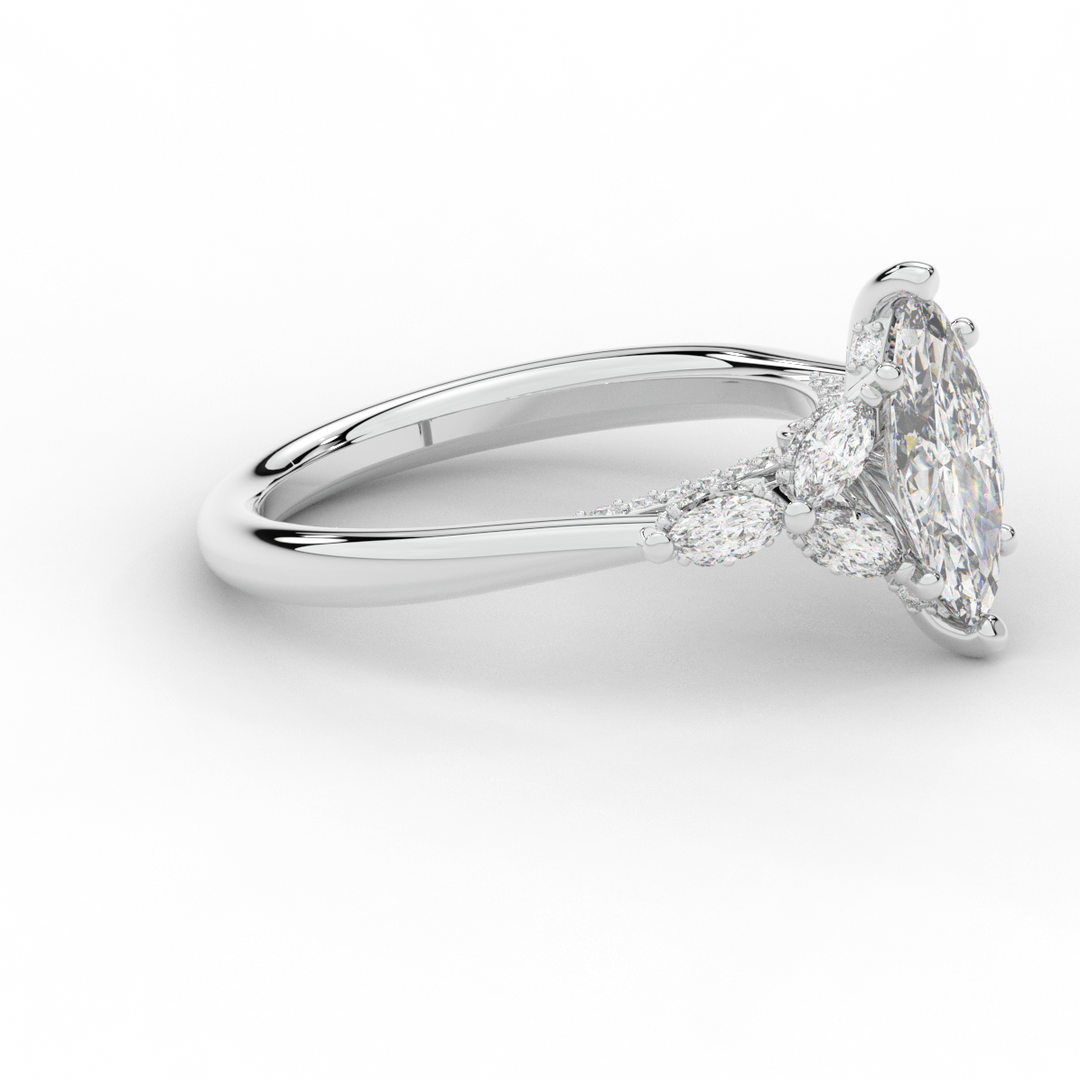 1.50CT.TW MARQUISE LAB DIAMOND ENGAGEMENT RING - Nazarelle