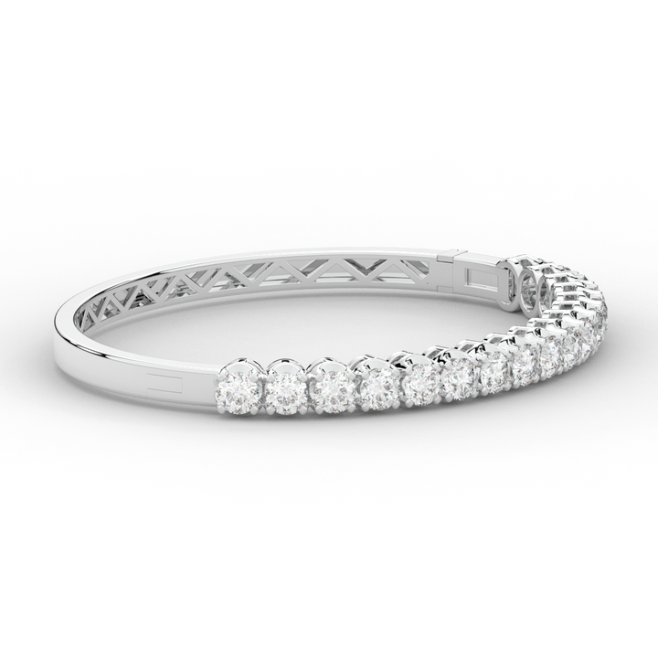 5.00CT.TW ROUND LAB DIAMOND BANGLE - Nazarelle