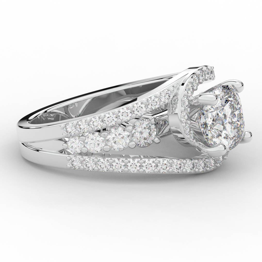 3.30CT.TW CUSHION LAB DIAMOND ENGAGEMENT RING - Nazarelle