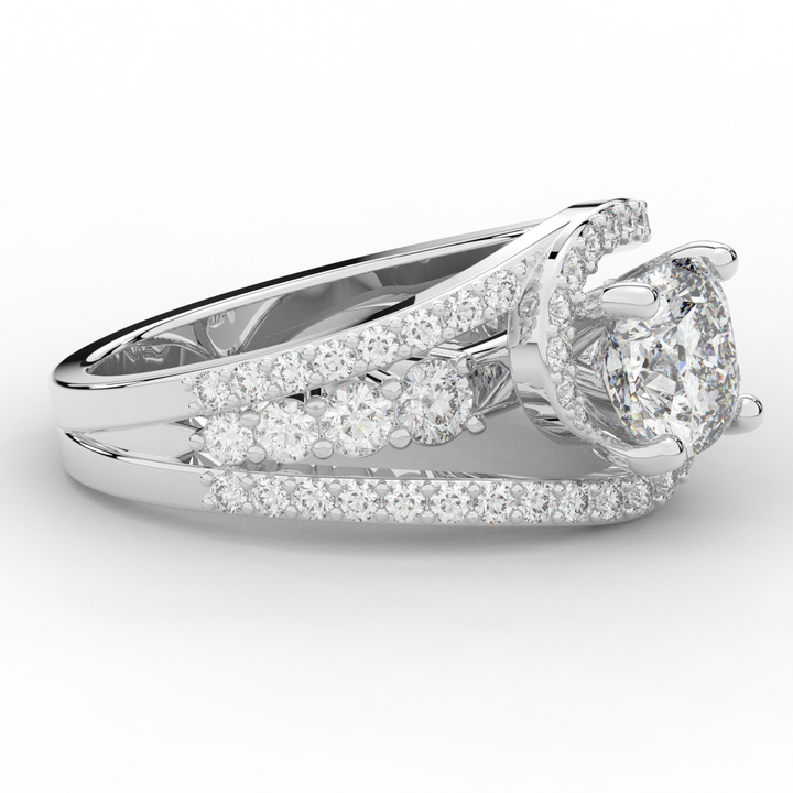 3.30CT.TW CUSHION LAB DIAMOND ENGAGEMENT RING - Nazarelle