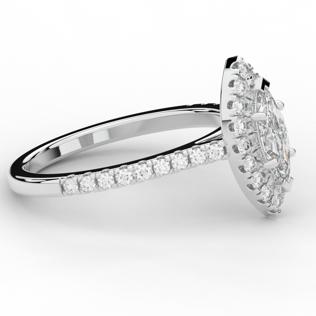 0.80CT.TW MARQUISE LAB DIAMOND HALO ENGAGEMENT RING - Nazarelle