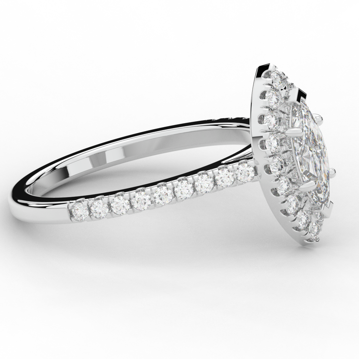 0.80CT.TW MARQUISE LAB DIAMOND HALO ENGAGEMENT RING - Nazarelle