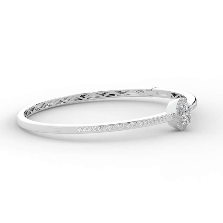 1.40CT.TW OVAL AND ROUND LAB DIAMOND BANGLE - Nazarelle