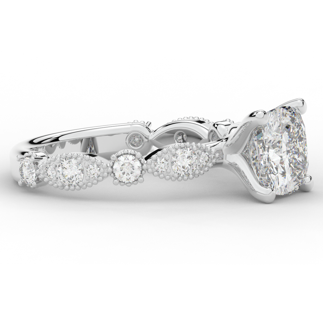 2.50CT.TW CUSHION LAB DIAMOND SOLITAIRE ENGAGEMENT RING - Nazarelle