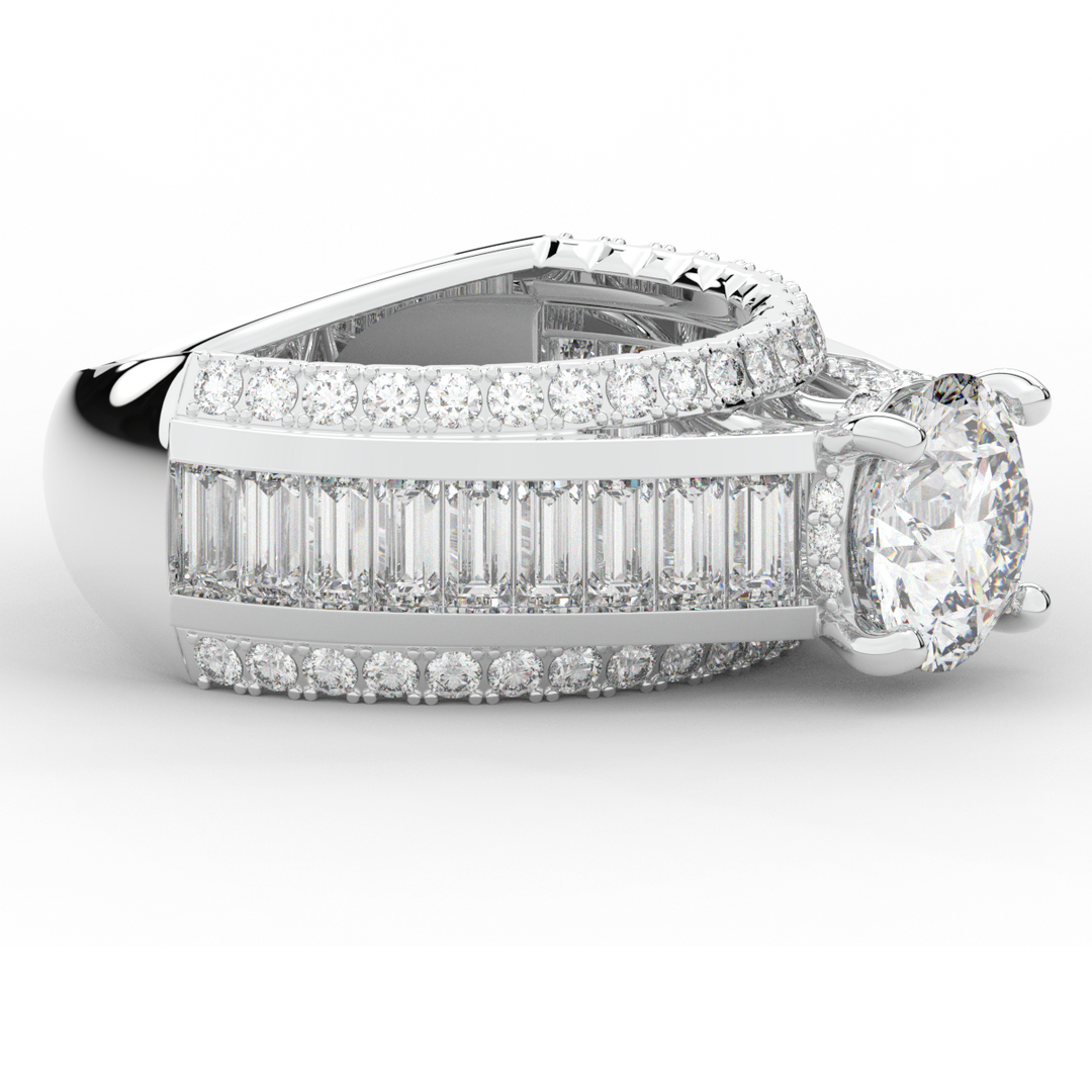 3.15CT.TW ROUND LAB DIAMOND ENGAGEMENT RING - Nazarelle