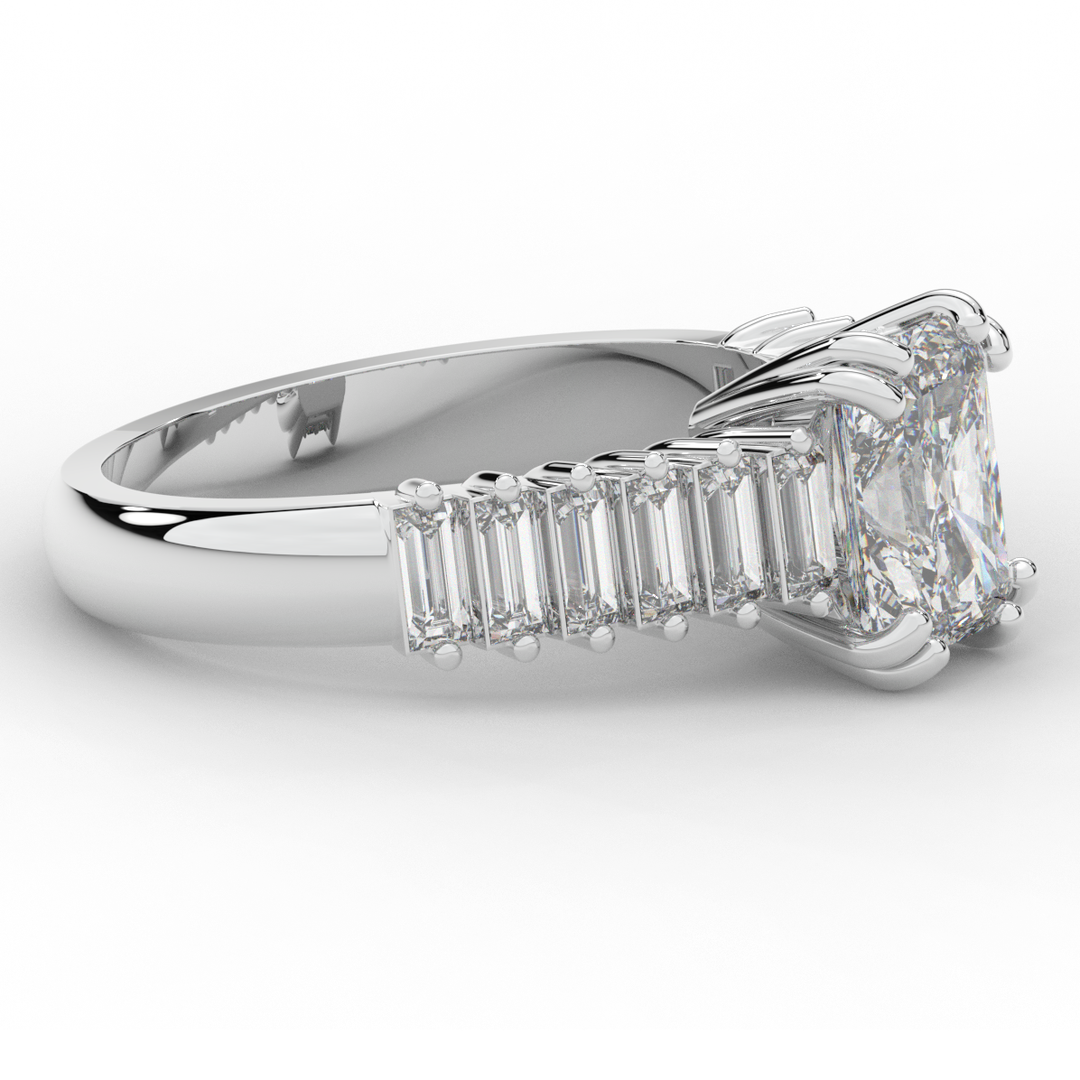 2.60CT.TW RADIANT LAB DIAMOND ENGAGEMENT RING - Nazarelle