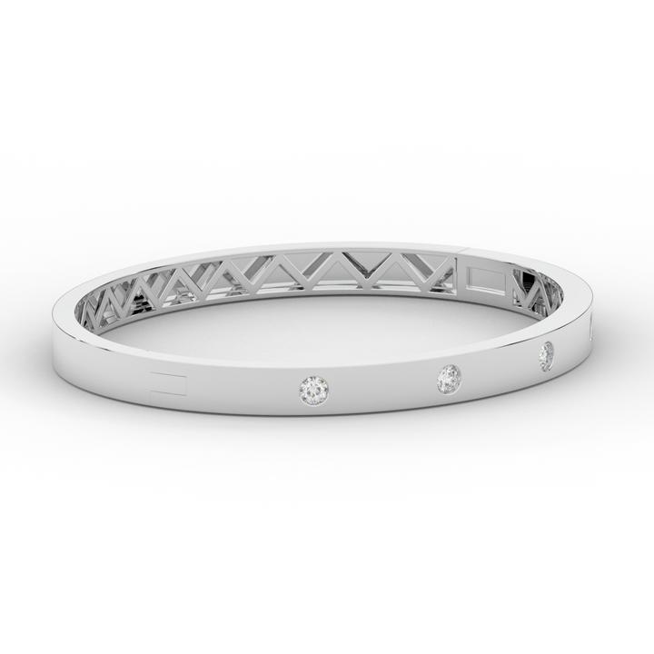 0.50CT.TW ROUND LAB DIAMOND BEZEL SET BANGLE - Nazarelle