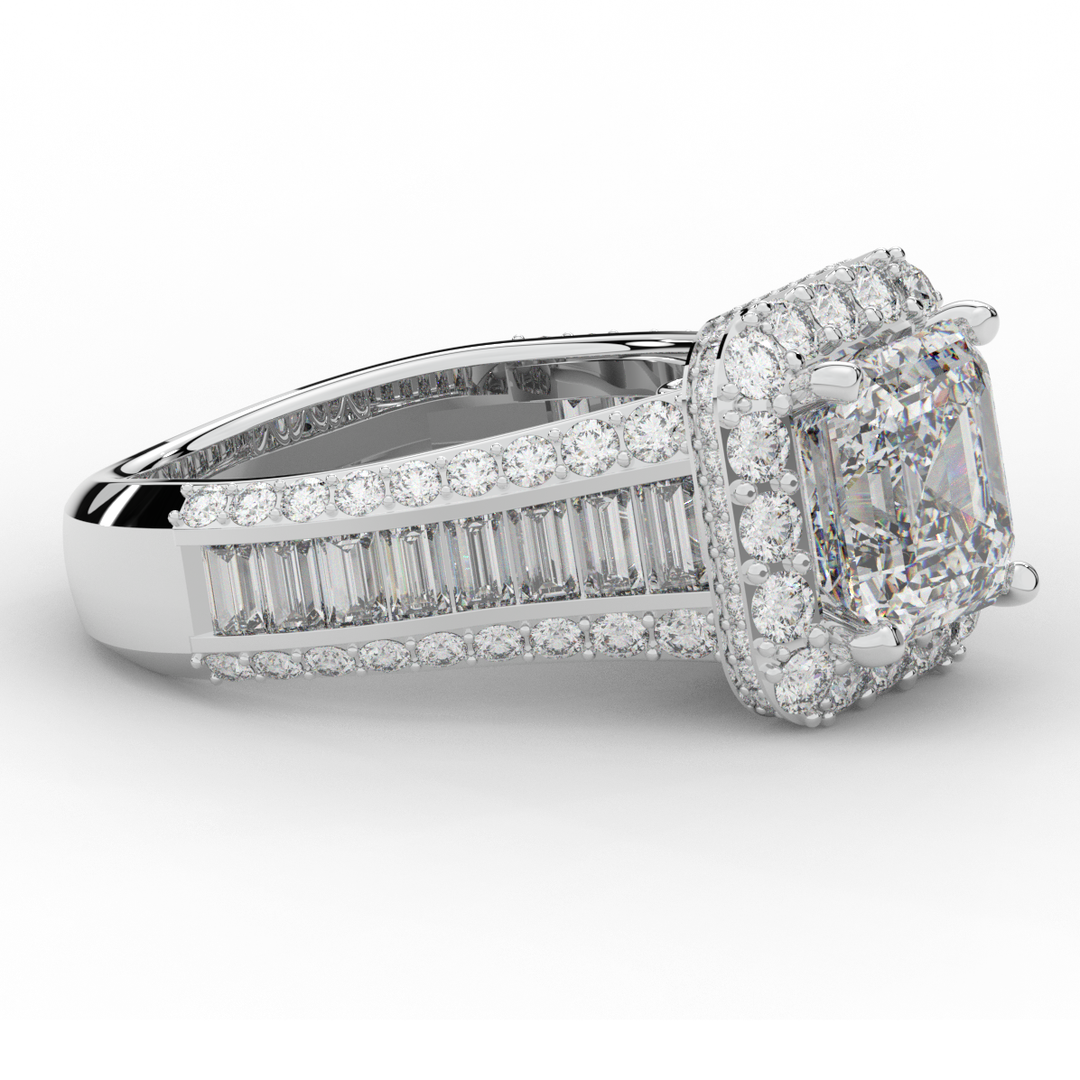 6.10CT.TW ASCHER LAB DIAMOND HALO ENGAGEMENT RING - Nazarelle