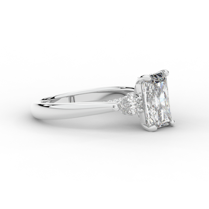 2.40CT.TW RADIANT LAB DIAMOND 3 STONE ENGAGEMENT RING - Nazarelle