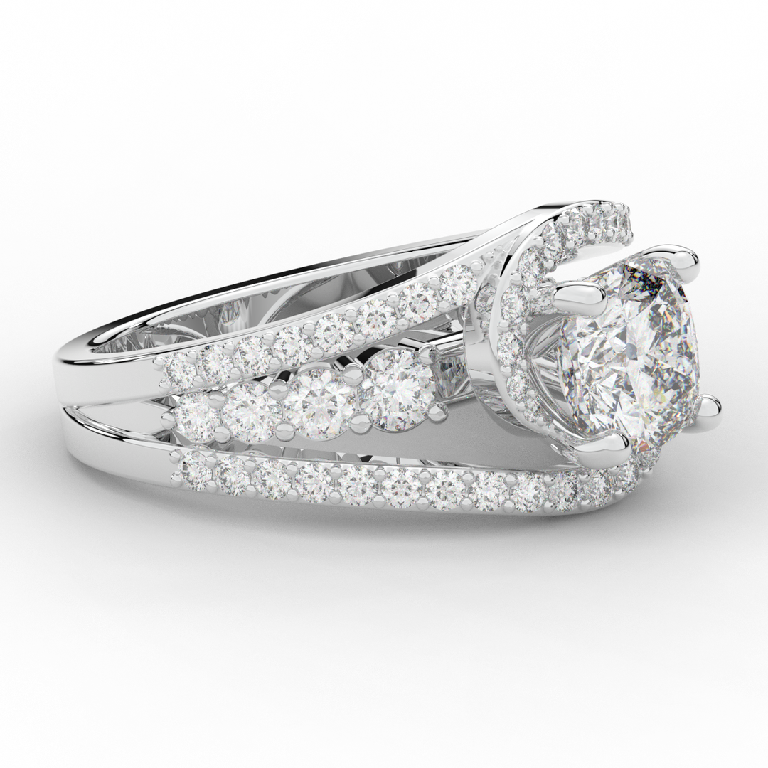 3.30CT.TW CUSHION LAB DIAMOND ENGAGEMENT RING - Nazarelle