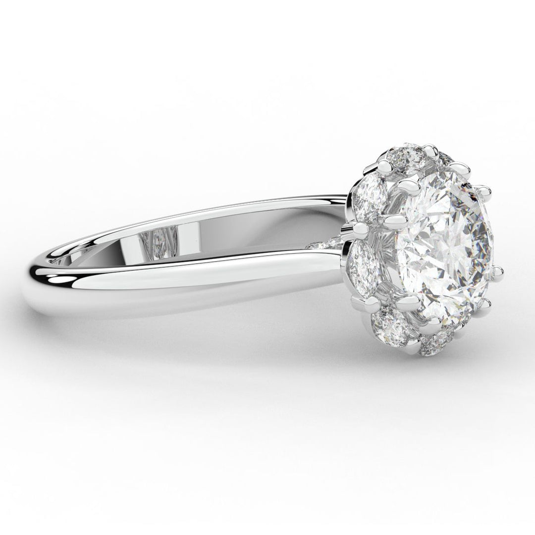 2.40CT.TW ROUND LAB DIAMOND HALO ENGAGEMENT RING - Nazarelle