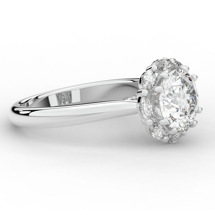 2.40CT.TW ROUND LAB DIAMOND HALO ENGAGEMENT RING - Nazarelle