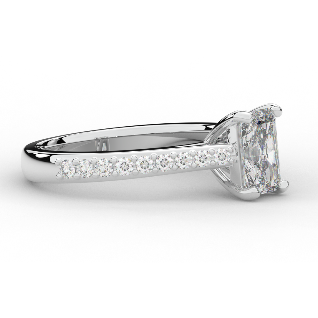 1.25CT.TW RADIANT LAB DIAMOND SOLITAIRE ENGAGEMENT RING - Nazarelle